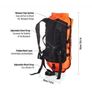 Boya/mochila de seguridad agua abiertas (naranja)