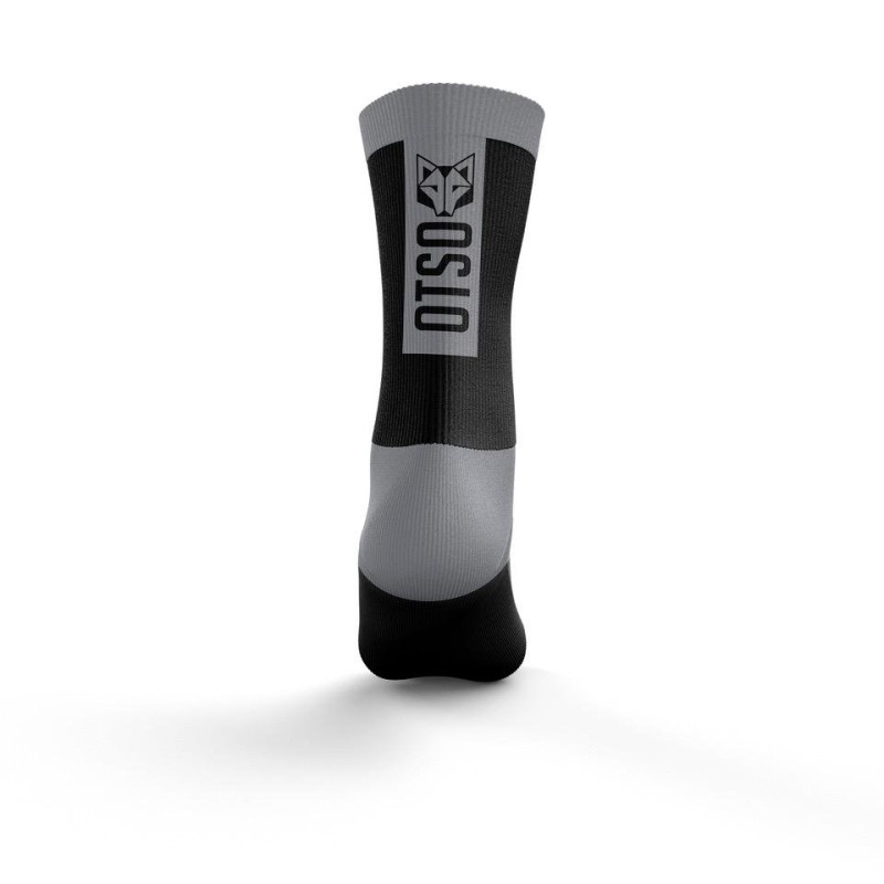Calcetines de Ciclismo High Cut Black & Silver Grey