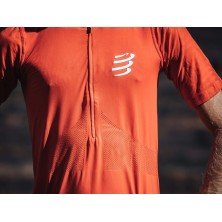 Camiseta Compressport Trail Half-Zip Fitted SS Red Clay