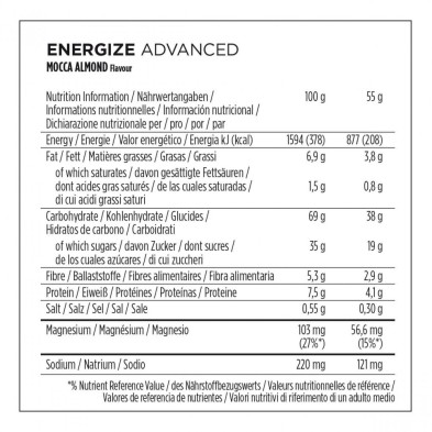 Barrita Powerbar Energize Advanced 55gr Mocca Almendra