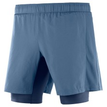 Pantalón corto Salomon Agile Twinskin 2 en 1 azul