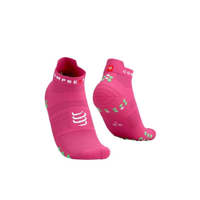 Calcetines Compressport Pro Racing Low Socks V4.0 rosa