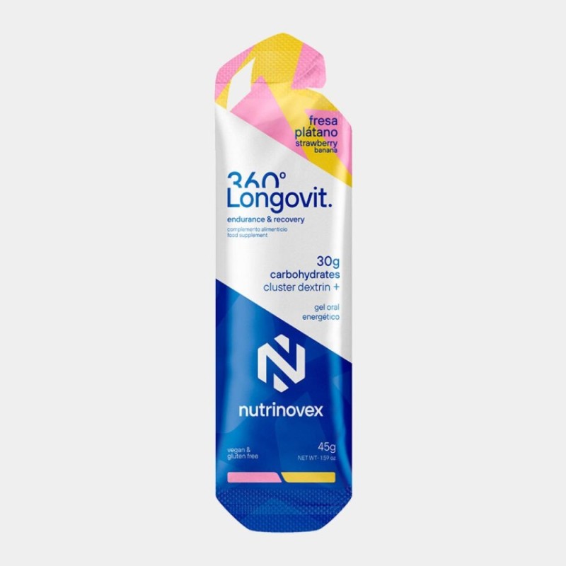 Nutrinovex gel energético Longovit 360º Gel - Fresa y Plátano