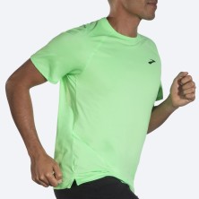 Camiseta correr manga corta Brooks Atmosphere hombre verde neón