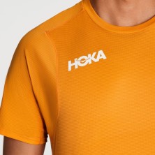 Camiseta manga corta Hoka Glide hombre naranja