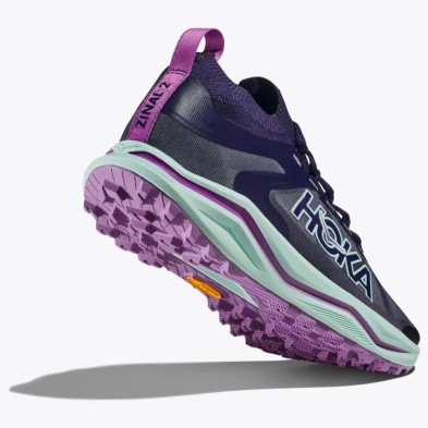 Zapatillas Hoka Zinal 2 mujer morado verde turquesa suela