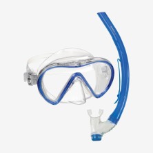 Combo Stream snorkeling Mares mascara y tubo de buceo transparente azul