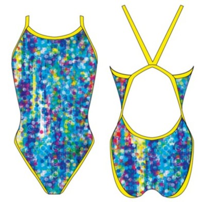 Bañador de natación Turbo Dots tira fina mujer patrón