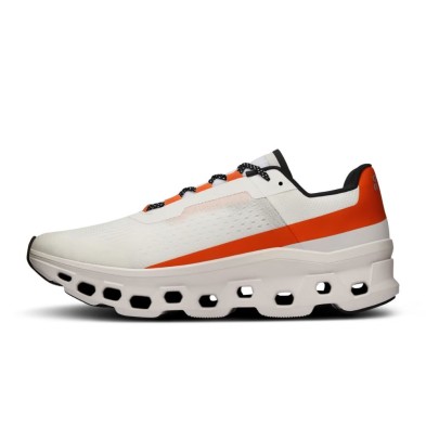 Zapatillas On-Running Cloudmonster hombre Undyed-White/Flame lateral