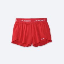 Pantalón running Brooks Chaser 3" mujer rojo