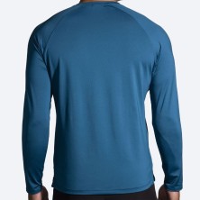 Camiseta manga larga Brooks Atmosphere 2.0 hombre azul oceano espalda