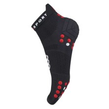 Calcetines Compressport Pro Racing V4.0 Run Low Black/Red perfil