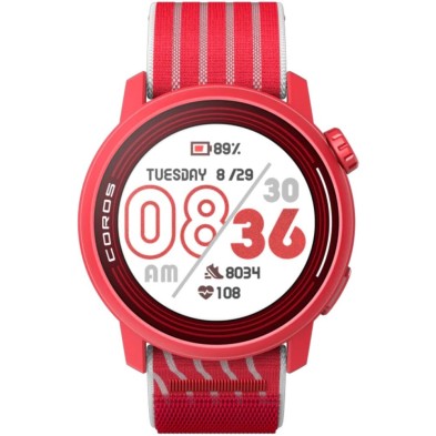 Reloj Deportivo GPS Coros PACE 3 edición Track correa nailon rojo
