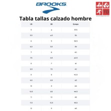 Brooks tabla tallas calzado hombre