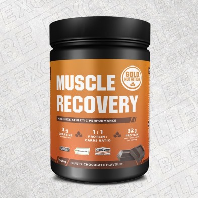 Gold Nutrition muscle recovery drink chocolate 900gr imagen con fondo