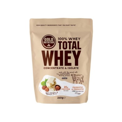 Gold Nutrition Total Whey 260gr chocolate blanco avellana