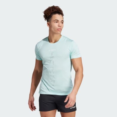 Camiseta manga corta Adidas Terrex Agravic Trail Running hombre semi flash aqua