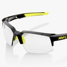 Gafas 100% Speedcoupe Gloss Black fotocromáticas montura negra y amarilla