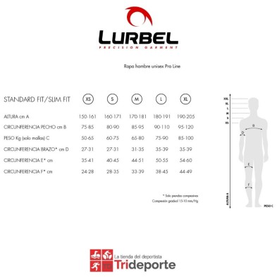 lurbel tallaje pro line hombre
