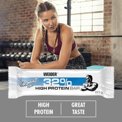 Weider Protein bar 32% coco pre y post entrenos