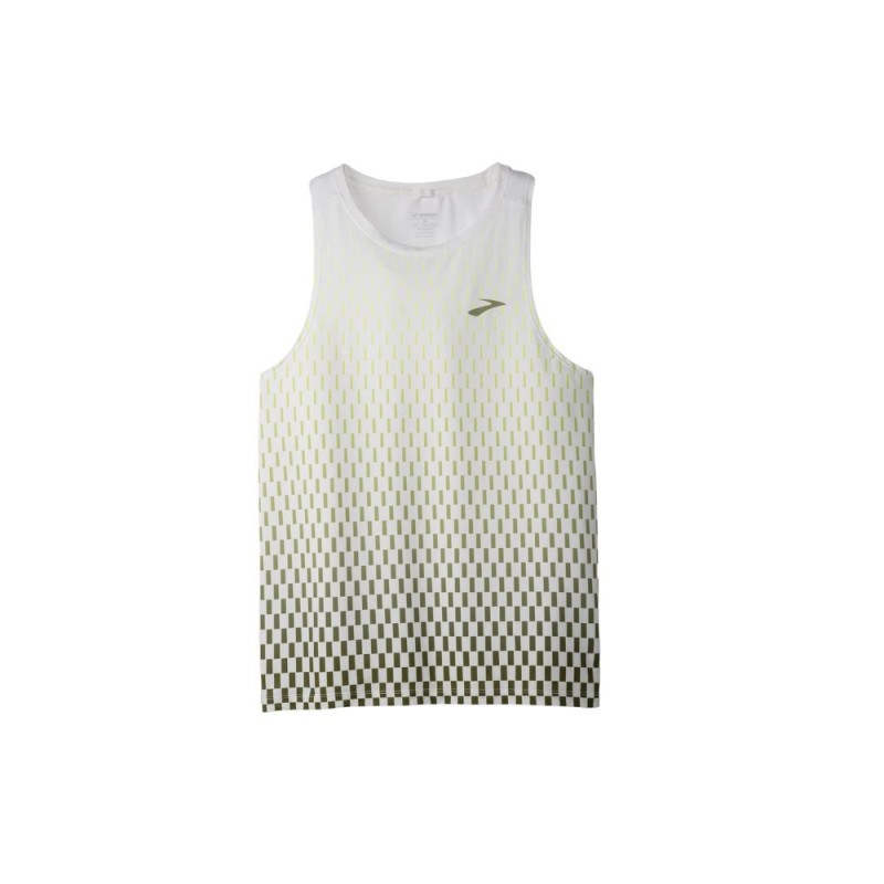 Camiseta tirantes Brooks Atmosphere Singlet 2.0 hombre White/Interval Gradient