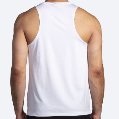 Camiseta tirantes Brooks Atmosphere Singlet 2.0 hombre White/Interval Gradient espalda