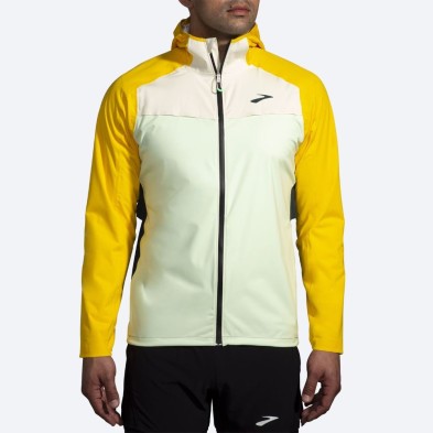 Chaqueta impermeable Brooks High Point hombre amarillo frontal