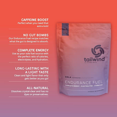 Tailwind nutrition Endurance Fuel 1350g Colorado cola con cafeina características