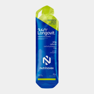 Gel energético Longovit 360º - Manzana verde con cafeína Nutrinovex