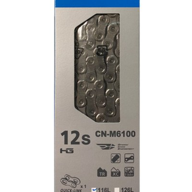 Cadena Deore CN-M6100 12V de 116 eslabones con Quick-Link