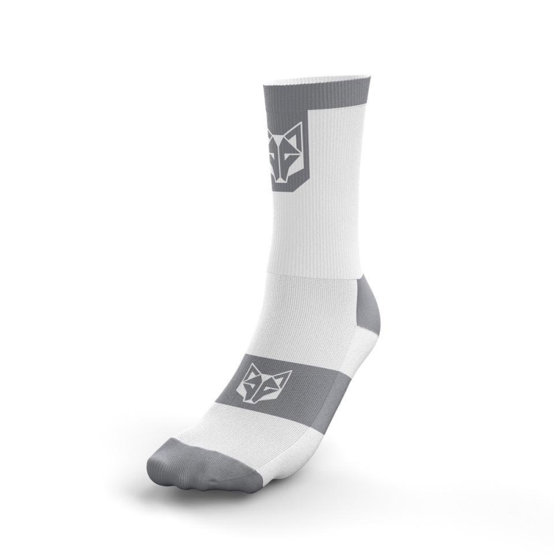 Calcetines de Ciclismo High Cut Pure White & Silver Grey OTSO