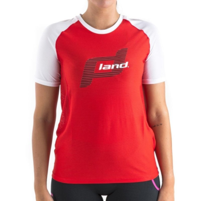 Camiseta M/Corta Trail Mujer - Elegance (rojo-blanco)