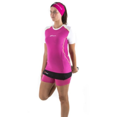 Camiseta M/Corta Trail Mujer Triumph - rosa-blanco
