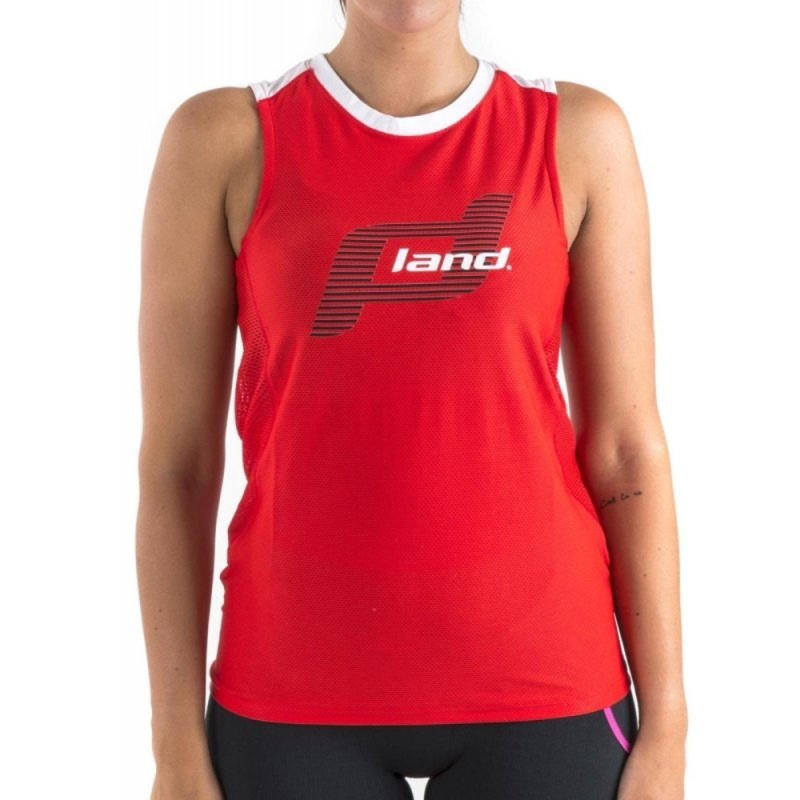 Camiseta S/Mangas Trail Mujer - Eternity (rojo-blanco) Land