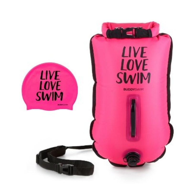 Boya de seguridad agua abiertas LLS 20L rosa natación Rosa BUDDY SPORT