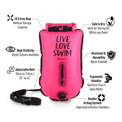 Boya de seguridad agua abiertas LLS 20L rosa