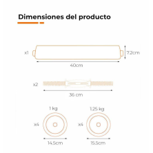 Kit mancuernas V2+ Barra + Pesa rusa Xiaomi 10 kg con sensor