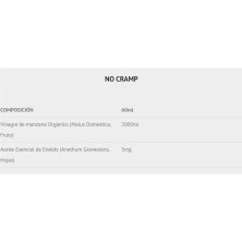 Scientiffic Nutrition NO-CRAMP vial anti-calambres información nutricional