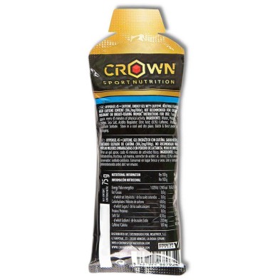 Gel energético Crown Sport Nutrition HyperGel 45 Cafeína Neutro parte trasera info