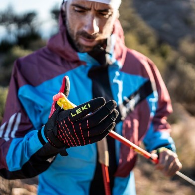Guantes Leki Shark Ultra Trail Breeze black-red-neonyellow