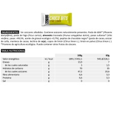 Barrita Endurance Fuel Bar 226ers choco bits limón tabla nutricional
