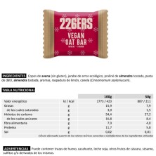 Barrita 226ERS Vegan Oat (nougat-turrón) ingredientes composición