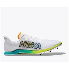 Zapatillas Hoka Cielo X 2 MD Unisex White / Ceramic blanca celeste y naranja perfil