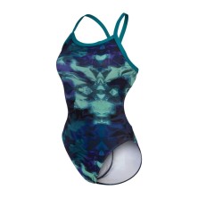 Bañador de natación arena Hero Camo Mujer Azul oscuro frontal