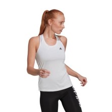 Camiseta tirantes Adidas Primeblue Designed 2 Move Blanca Mujer