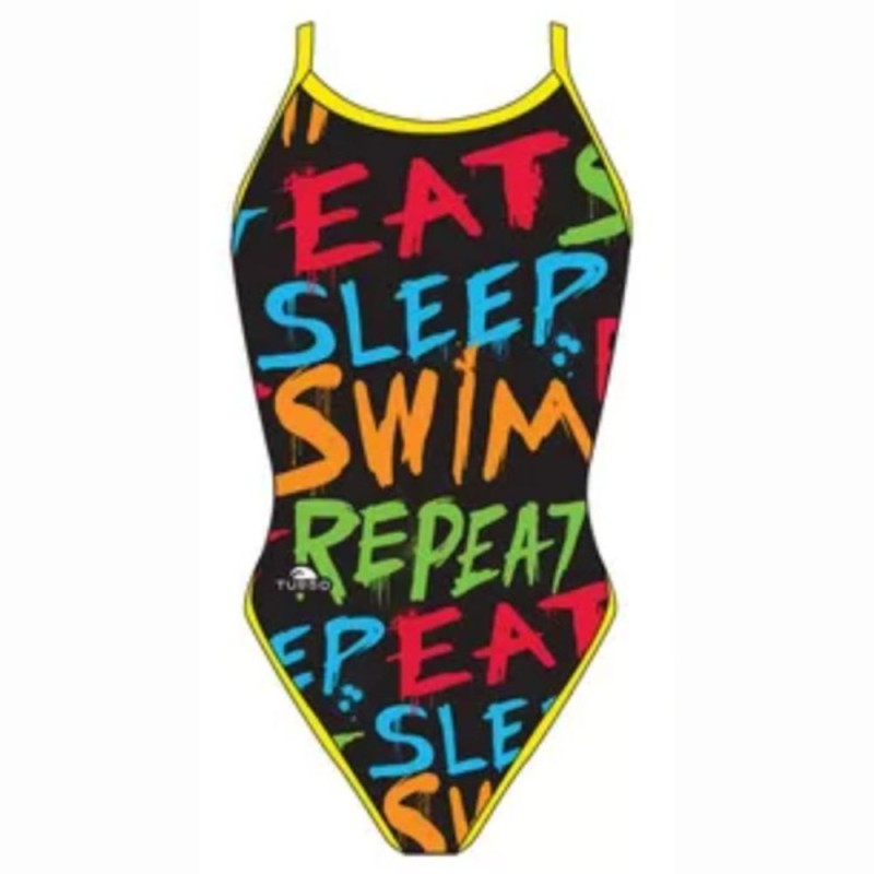 Bañador de natación Turbo Eat Sleep Swin tira fina mujer Multicolor PORTADA