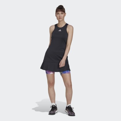 Vestido Adidas Tennis US Series vestido negro malla estampada