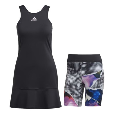 Vestido Adidas Tennis US Series Black/Clear Pink conjunto