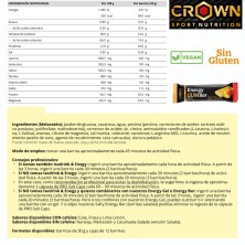 Barrita Energy Gum Bar melocotón Crown nutrition