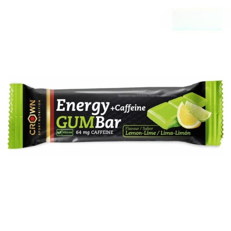 Barrita Energy Gum Bar lima limón con cafeina crown nutrition